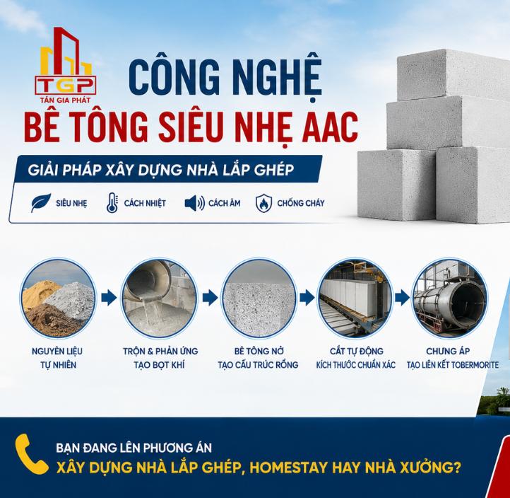 Công Nghệ Bê Tông Siêu Nhẹ Trong Xây Dựng Nhà Lắp Ghép