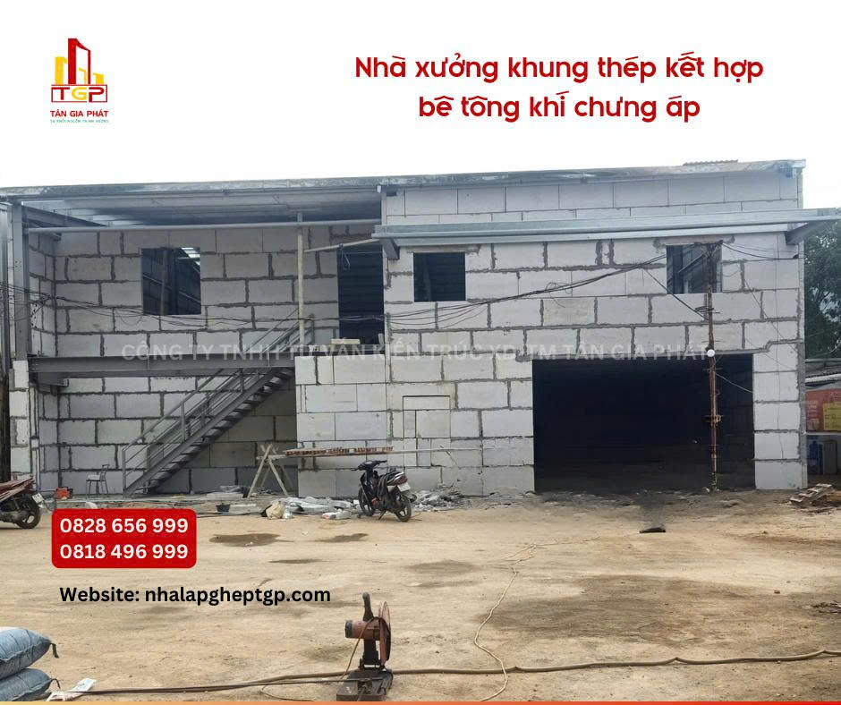 Nhà Khung Thép Kết Hợp Gạch AAC Có Thể Rút Ngắn Tiến Độ Thi Công
